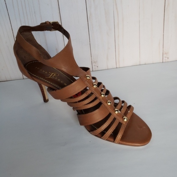 Ivanka Trump Studded Strappy Heels Brown Size 10 - Picture 7 of 7